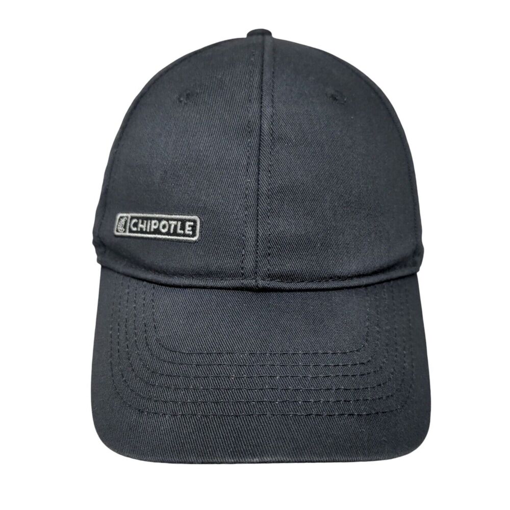 Chipotle Strapback Hat Black One Size Adjustable Embroidered 6 Panel Loomstate